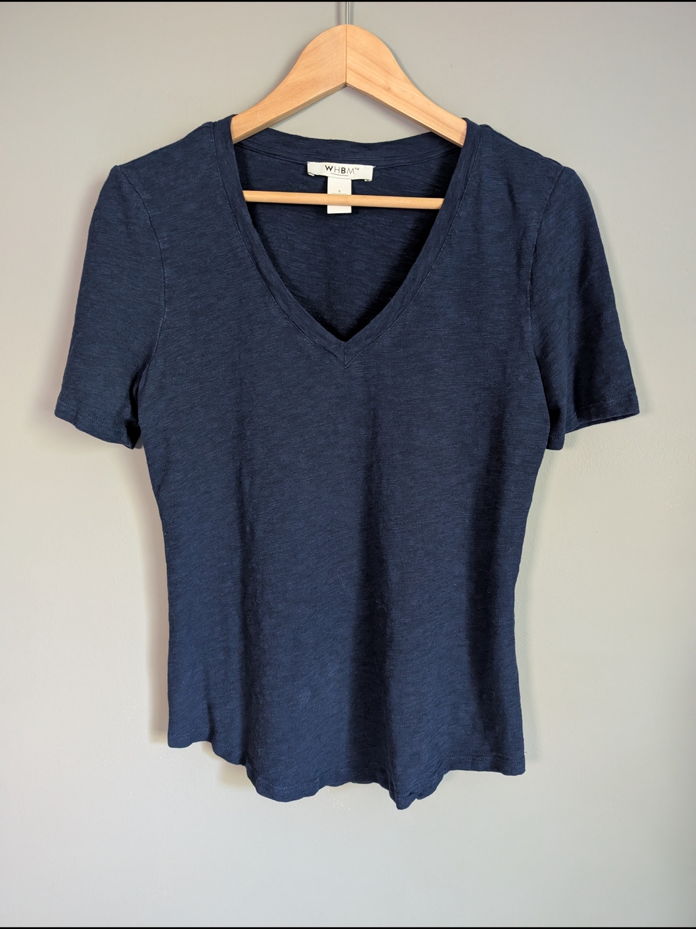 White House Black Market Navy V-Neck Tee